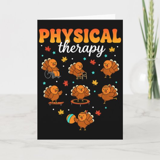 Physical Therapy Turkey Thankful Pt Therast Thanks Kaart (Voorkant)