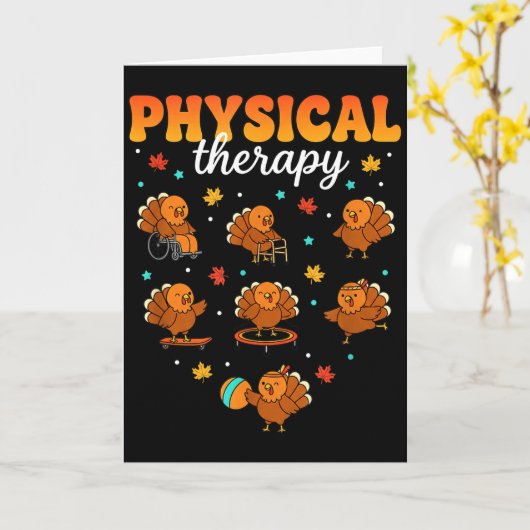 Physical Therapy Turkey Thankful Pt Therast Thanks Kaart (Gele Bloem)