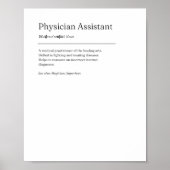 Physician Assistant Definition Funny Poster gift (Voorkant)