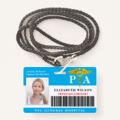 PHYSICIAN ASSISTANT | Foto-ID Ziekenhuiswerknemer Badge (Voorkant met draagriem)
