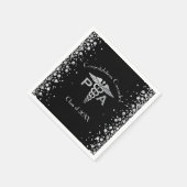 Physician Assistant PA Graduation Black Silver Servet (Hoek)