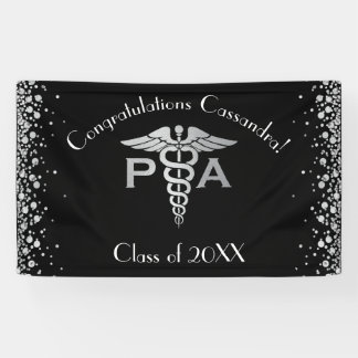 Physician Assistant PA Graduation Black Silver Spandoek