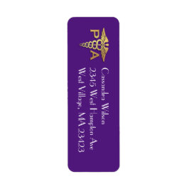 Physician Assistant PA Graduation Purple Gold Etiket