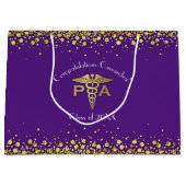 Physician Assistant PA Graduation Purple Gold Groot Cadeauzakje (Voorkant)