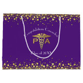 Physician Assistant PA Graduation Purple Gold Groot Cadeauzakje (Achterkant)