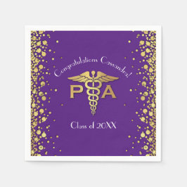 Physician Assistant PA Graduation Purple Gold Servet
