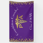 Physician Assistant PA Graduation Purple Gold Spandoek (Verticaal)