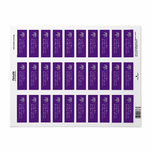 Physician Assistant PA Graduation Purple Silver Etiket (Full Sheet)