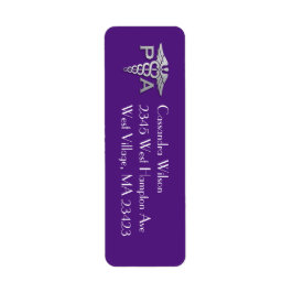 Physician Assistant PA Graduation Purple Silver Etiket