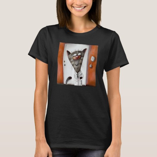 Physician kitten witty cat doctor t-shirt (Voorkant)