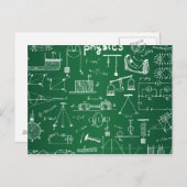 Physics Chalkboard Pattern Briefkaart (Voorkant / Achterkant)