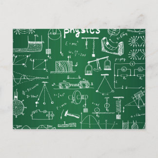 Physics Chalkboard Pattern Briefkaart