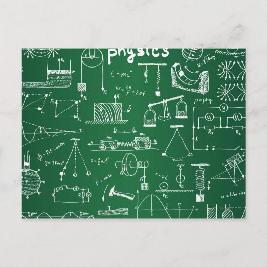 Physics Chalkboard Pattern Briefkaart (Voorkant)