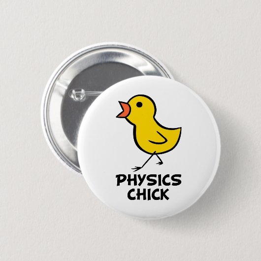 Physics Chick Ronde Button 5,7 Cm (Voorkant /achterkant)