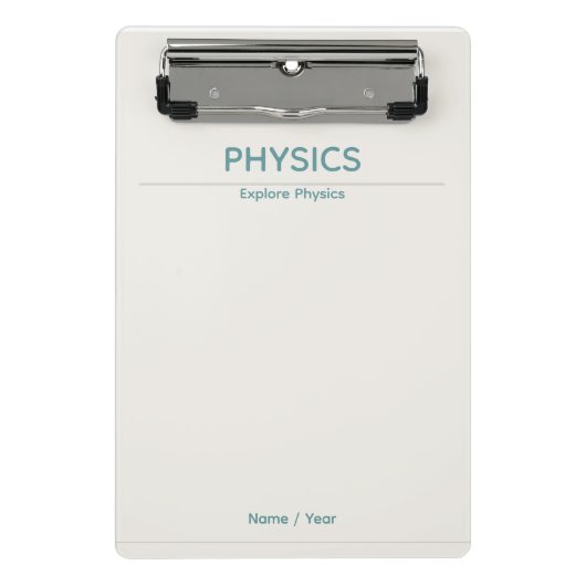 Physics Clipboard – Minimal Design| Custom Name Mini Klembord (Voorkant)