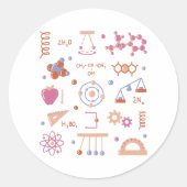 Physics elements ronde sticker (Voorkant)