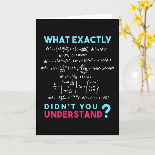 Physics formula Joke funny Math Kaart (Gele Bloem)