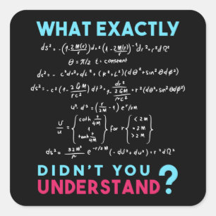 Physics formula Joke funny Math Vierkante Sticker