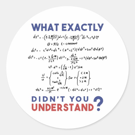 Physics formula Joke Ronde Sticker (Voorkant)