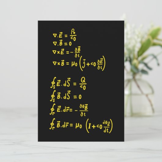Physics Formula Square Sticker Invitation Feestdagenkaart (Staand voorkant)