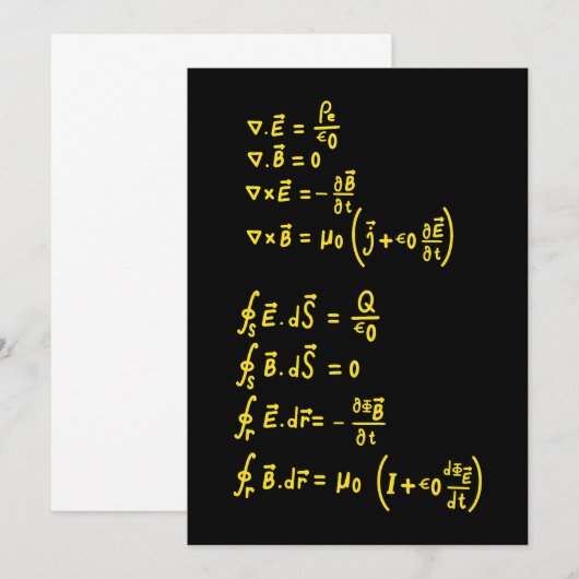 Physics Formula Square Sticker Invitation Kaart (Voorkant / Achterkant)