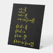 Physics Formula Square Sticker Invitation Reclamebord Met Voetstuk (Voorkant)