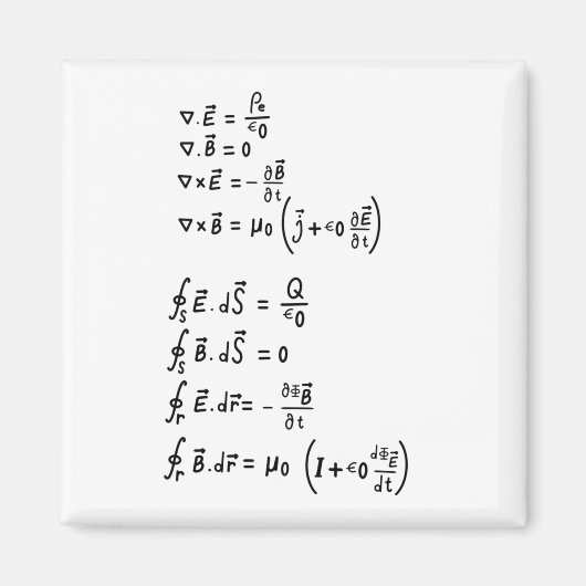 Physics Formula T-Shirt Invitation Square Sticker Magneet (Voorkant)