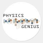 Physics Genius Ronde Sticker (Voorkant)