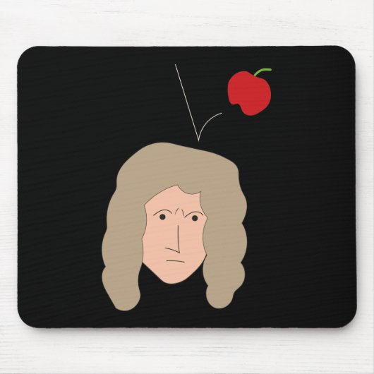 Physics Humor Isaac Newton Apple Nerd Geek Muismat (Voorkant)