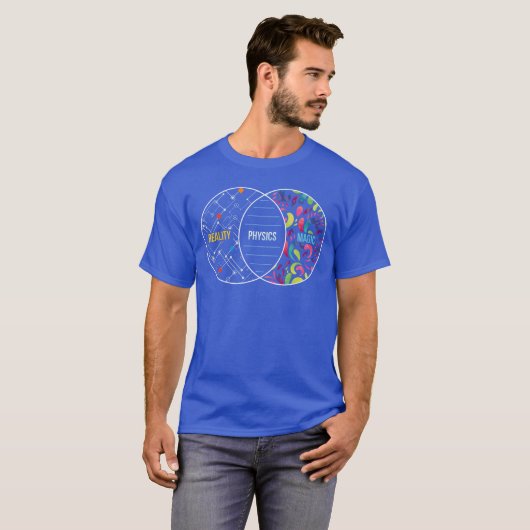 Physics like magic but real funny physics word gam t-shirt (Voorkant volledig)