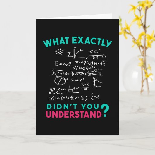 Physics Math Formula Joke Kaart (Gele Bloem)