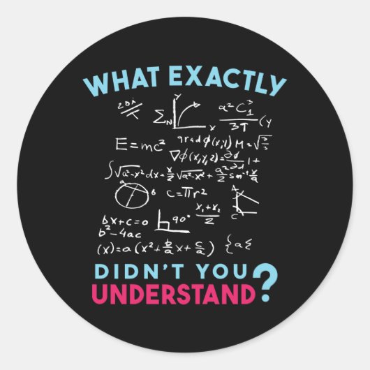 Physics Math Formula Joke Ronde Sticker (Voorkant)