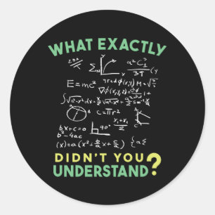 Physics Math Formula Joke Ronde Sticker