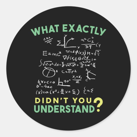 Physics Math Formula Joke Ronde Sticker (Voorkant)