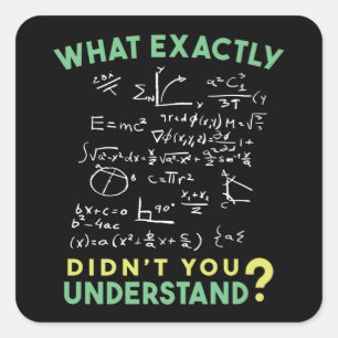 Physics Math Formula Joke Vierkante Sticker