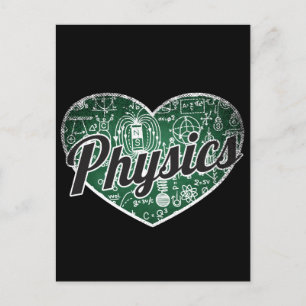 Physics Retro Heart Blackboard Love Briefkaart