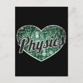 Physics Retro Heart Blackboard Love Briefkaart (Voorkant)