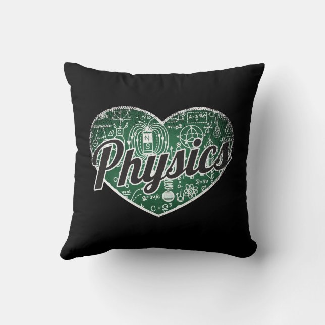 Physics Retro Heart Blackboard Love Kussen (Achterkant)