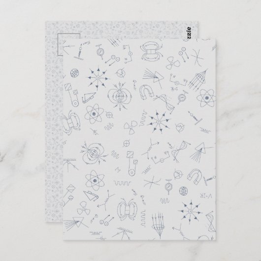 Physics scientific symbols pattern Postcard Briefkaart (Voorkant / Achterkant)