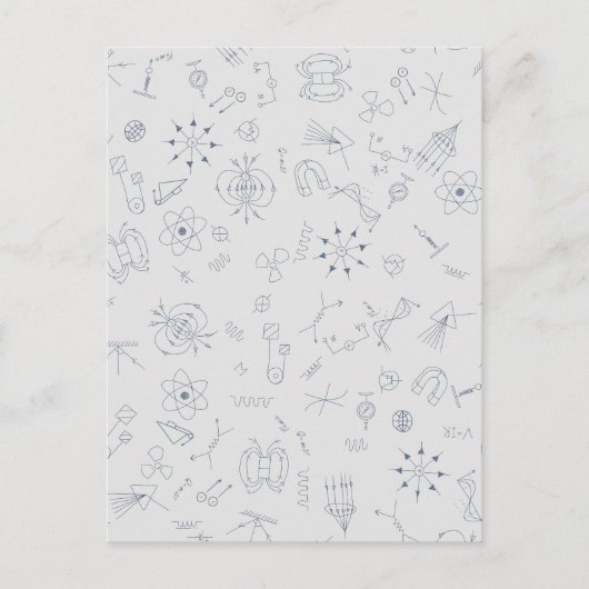 Physics scientific symbols pattern Postcard Briefkaart (Voorkant)