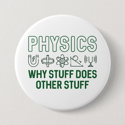 Physics Stuff Ronde Button 7,6 Cm (Voorkant)
