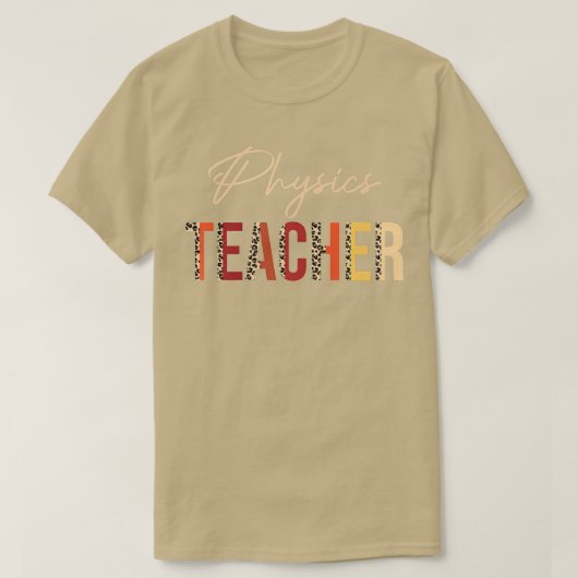Physics Teacher leopard Fall Autumn Lovers Thanksg T-shirt (Design voorkant)