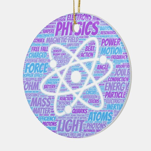 Physics Word Cloud Keramisch Ornament (Links)
