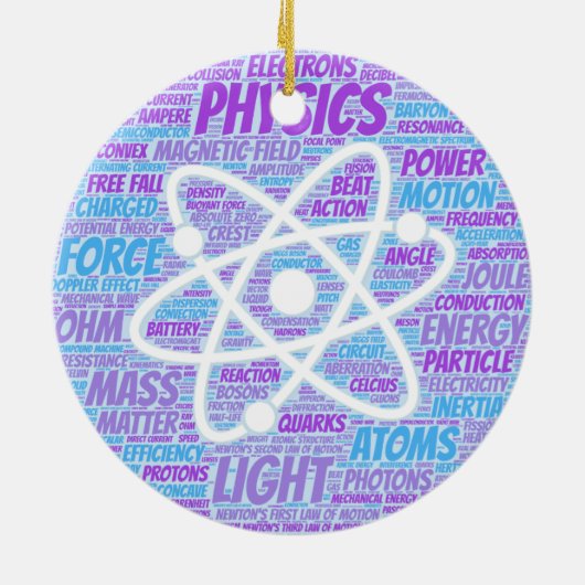 Physics Word Cloud Keramisch Ornament (Achterkant)