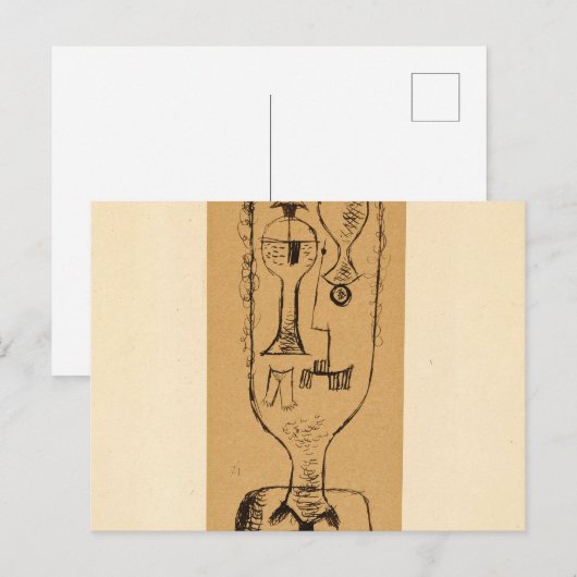 Physiognomic Riddle, 1921, door Paul Klee Briefkaart (Voorkant / Achterkant)