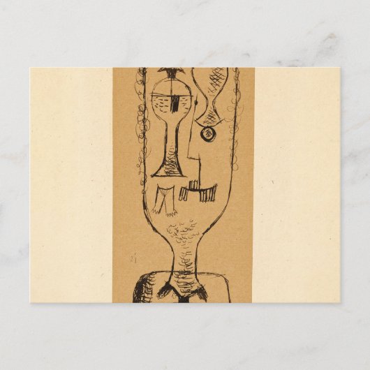 Physiognomic Riddle, 1921, door Paul Klee Briefkaart (Voorkant)