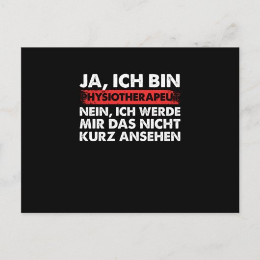 Physiotherapeut Arzt Medizin Physiotherapie Therap Briefkaart (Voorkant)