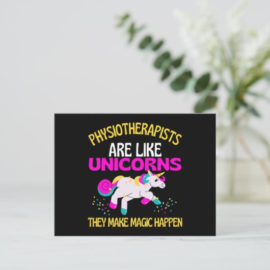 Physiotherapeut Unicorn, Magical Unicorn Physio Briefkaart (Staand voorkant)
