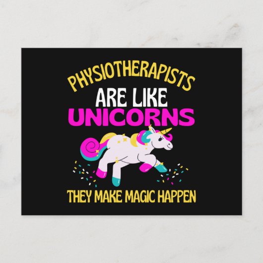Physiotherapeut Unicorn, Magical Unicorn Physio Briefkaart (Voorkant)