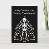 Physiotherapist Merry Christmas Tree Skeleton Kaart (Voorkant)
